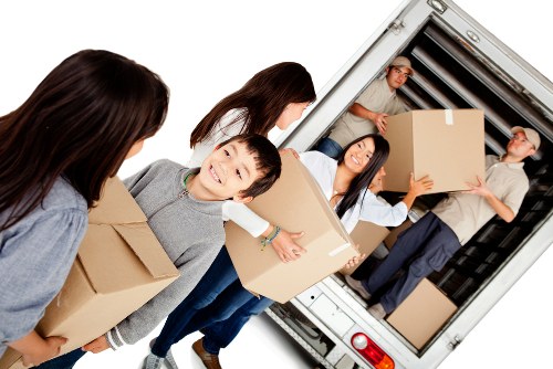 House removals team planning a move in Holloway street